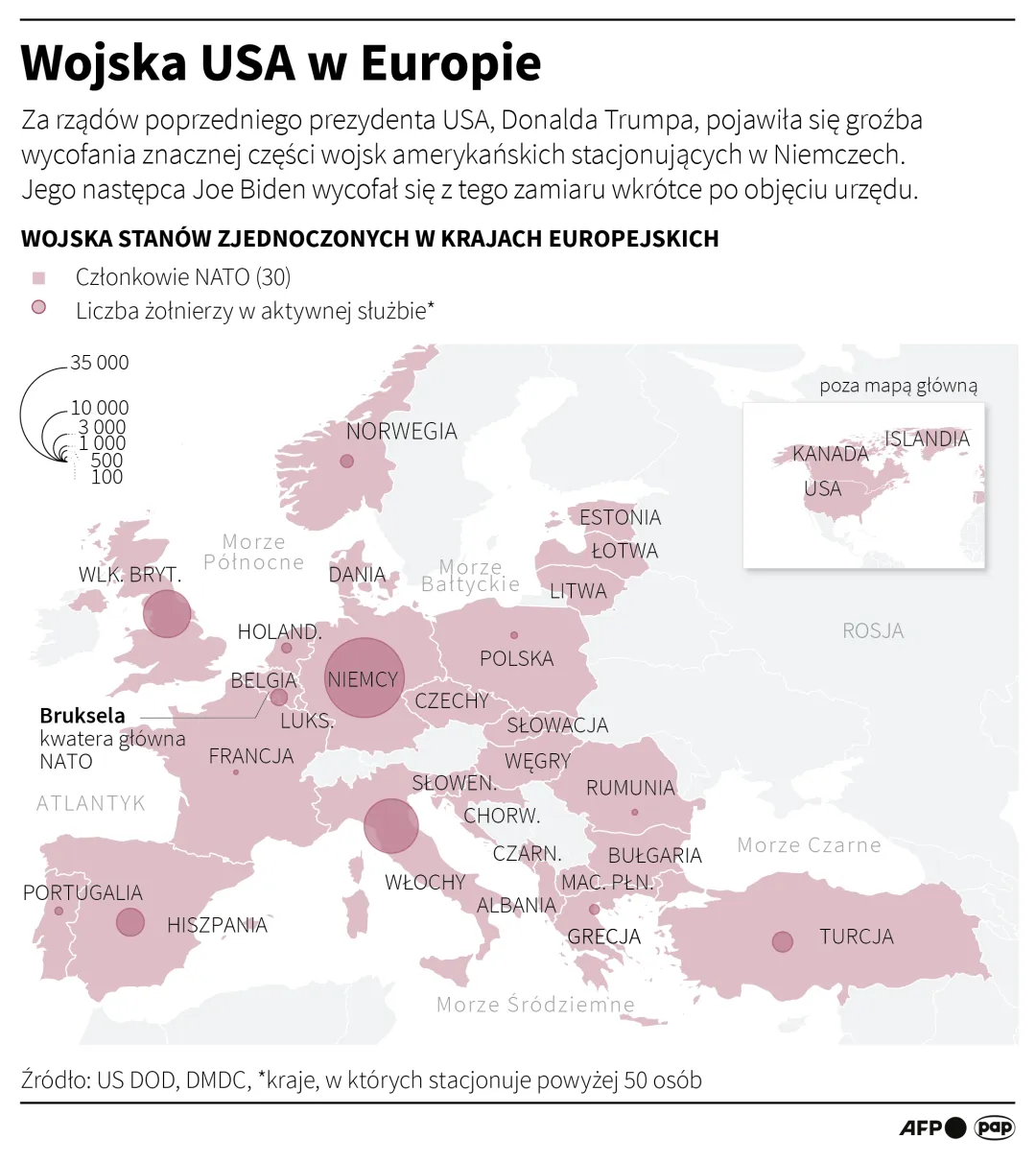 Wojska USA w Europie. Autor: PAP/Infografika/Adam Ziemienowicz