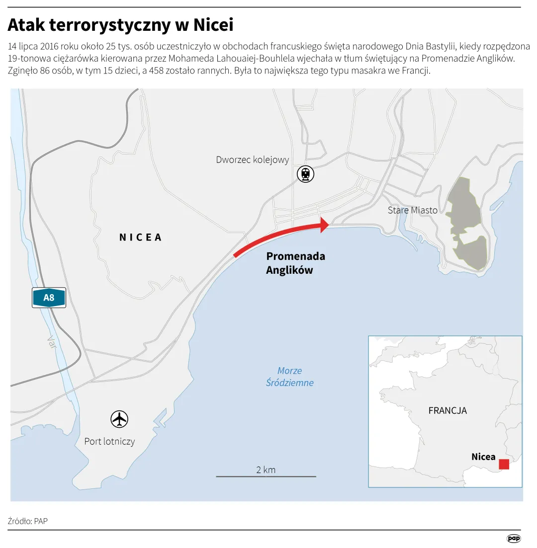 Atak terrorystyczny w Nicei. Autor: Adam Ziemienowicz