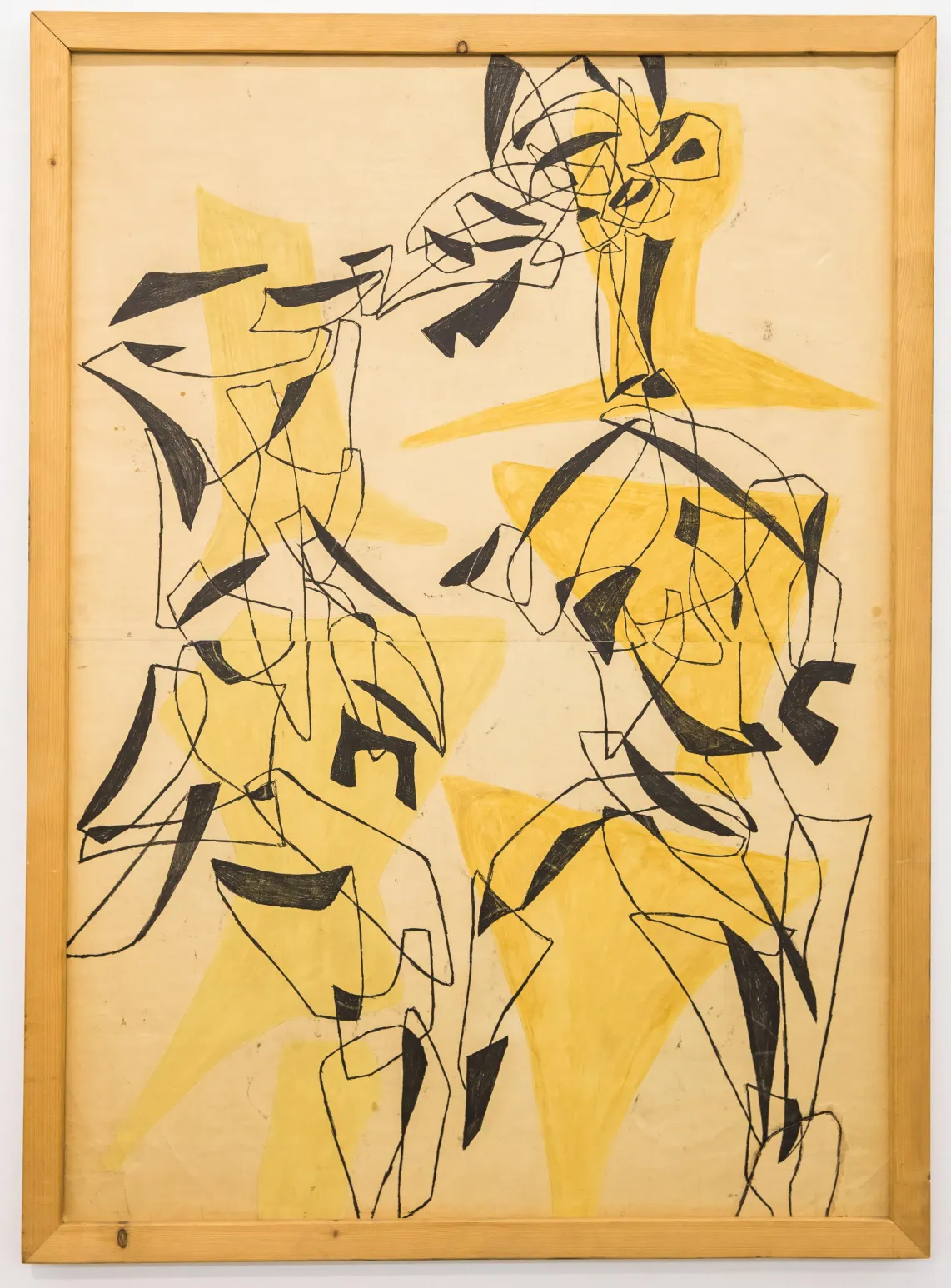 Szczecin, 23.07.2021. Maria Jarema „z cyklu Wyrazy”-1953. Wystawa "Niewinni czarodzieje" w Muzeum Narodowym w Szczecinie. Fot. PAP/Jerzy Muszyński