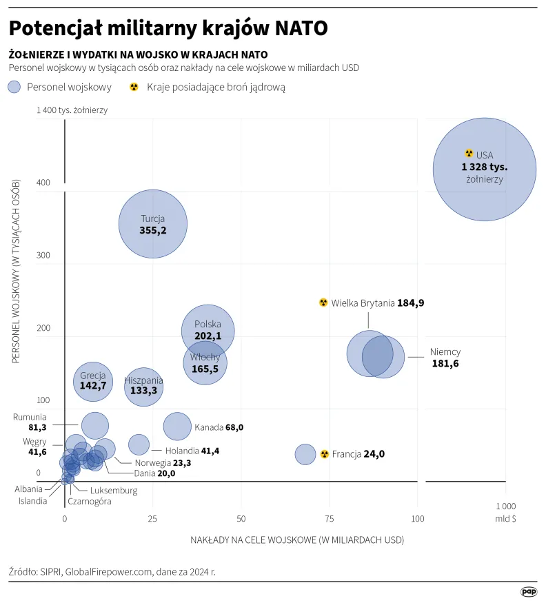 Potencjał militarny krajów NATO. Autor: Adam Ziemienowicz
