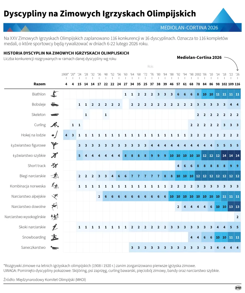 Dyscypliny na Zimowych Igrzyskach Olimpijskich. Autor: Mateusz Krymski