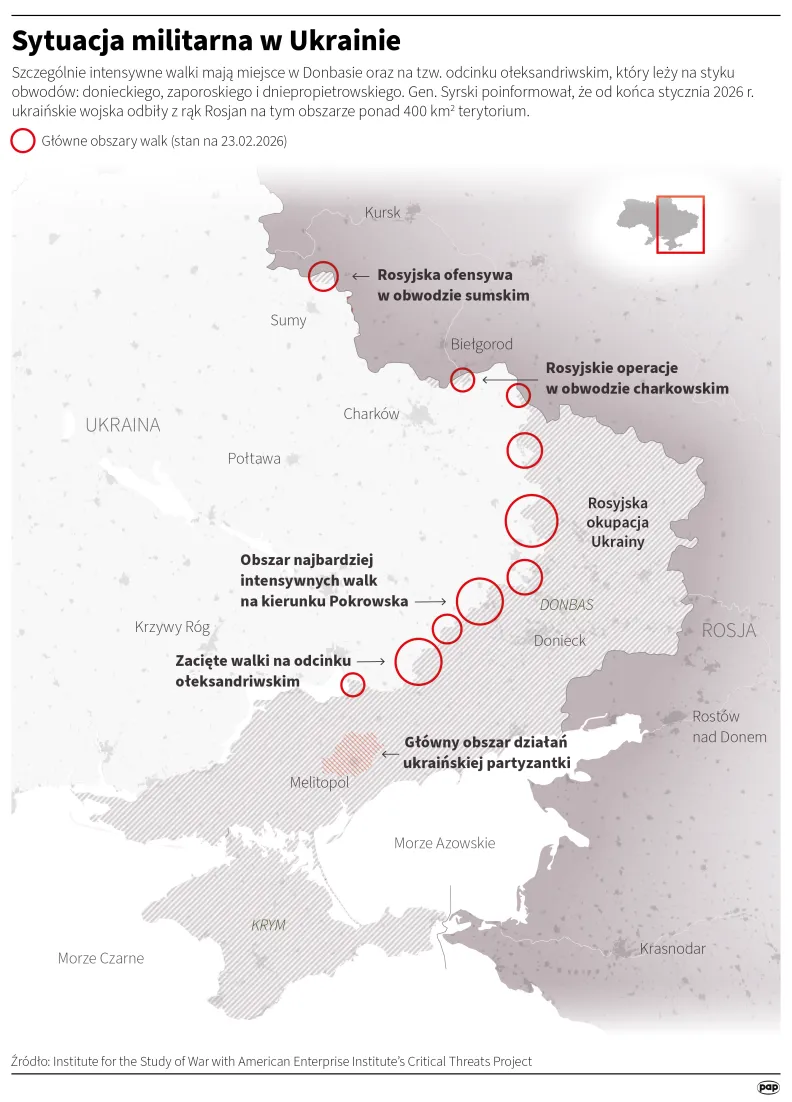 Sytuacja militarna w Ukrainie, autor: PAP/Michał Czernek