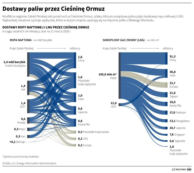 Dostawy paliw przez Cieśninę Ormuz. Autor: Mateusz Krymski