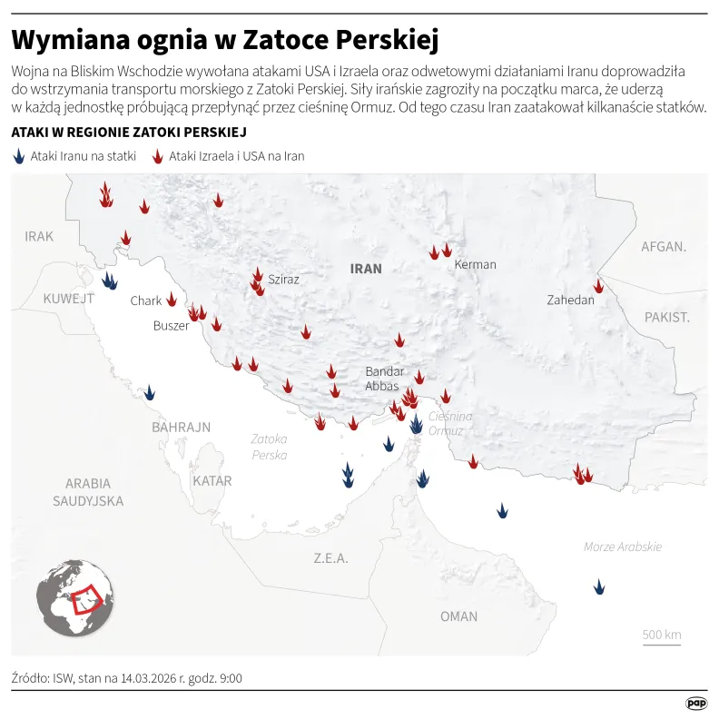 Wymiana ognia w Zatoce Perskiej, autorzy: PAP/Michał Czernek, Maciej Zieliński