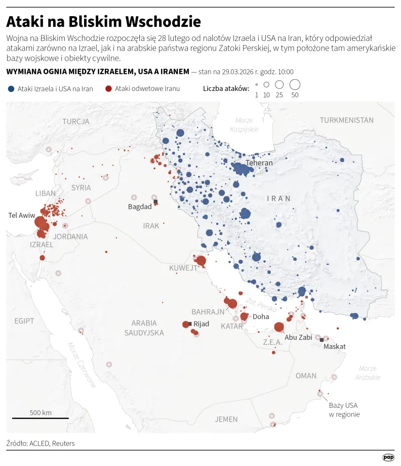 Ataki na Bliskim Wschodzie, autor: PAP/Michał Czernek