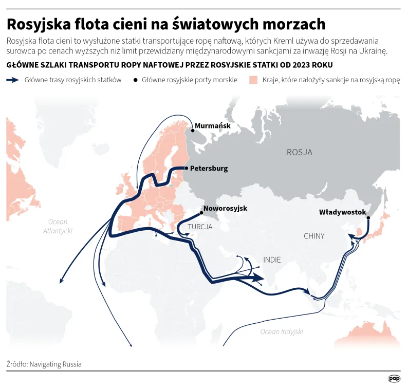 Rosyjska flota cieni na światowych morzach, autor: PAP/Michał Czernek