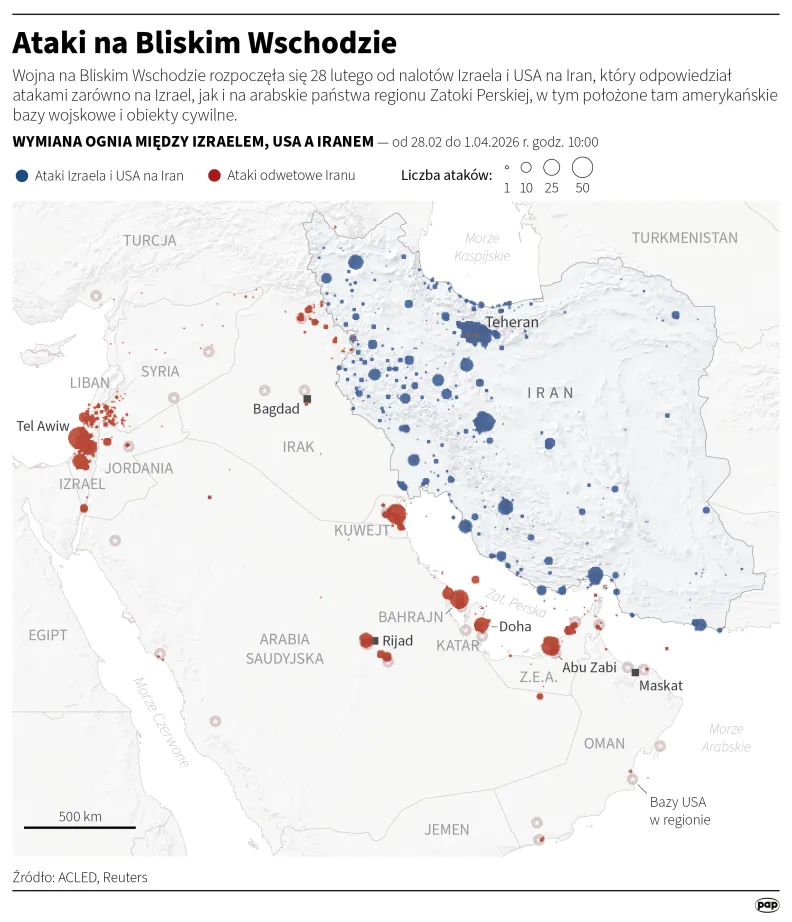 Ataki na Bliskim Wschodzie, autor: PAP/Michał Czernek