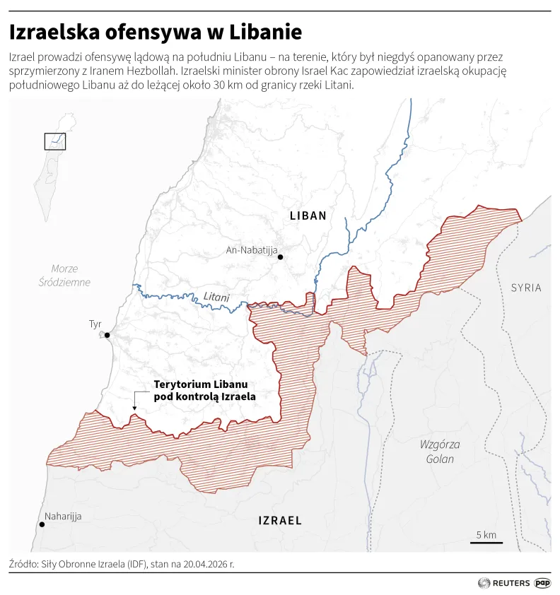 Izraelska ofensywa w Libanie, autor: PAP/REUTERS/Michał Czernek