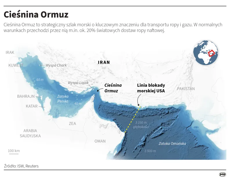 Cieśnina Ormuz, autor: PAP/Michał Czernek