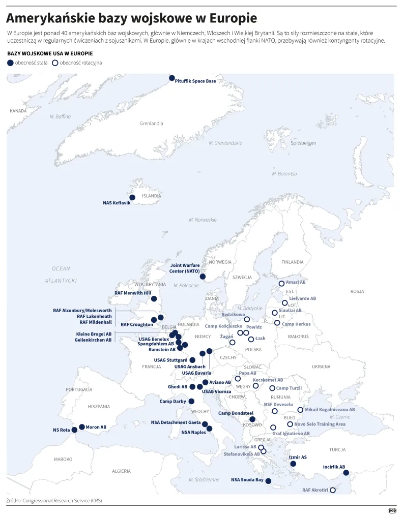 Amerykańskie bazy wojskowe w Europie. Autor: Mateusz Krymski