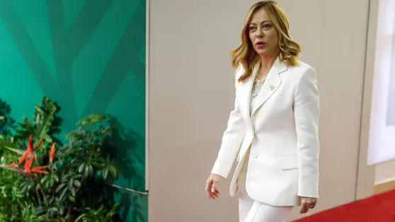 Premier Włoch Giorgia Meloni. Fot. PAP/EPA/	MARCO LONGARI / POOL