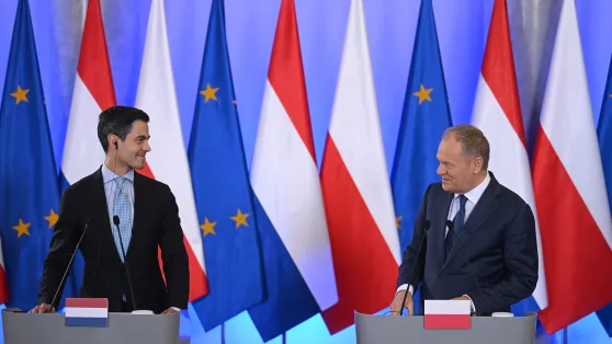 Роб Єттен і Дональд Туск. Fot. PAP/Marcin Obara