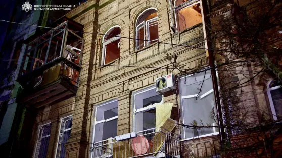 Вибиті вікна після ударів у Дніпрі. Fot. Facebook/Олександр Ганжа