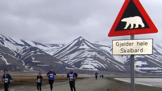 Spitsbergen Maraton odbywa się na wyspie w czerwcu Fot. PAP/EPA/Arctic Media