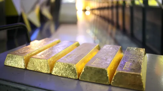 sztaby złota najczystszej próby z rezerw dewizowych NBP. Fot. PAP/Leszek Szymański