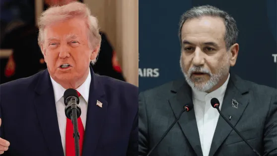 Prezydent USA Donald Trump i szef dyplomacji Iranu Abbas Aragczi. Fot. PAP/EPA/Aaron Schwartz / POOL/ERDEM SAHIN
