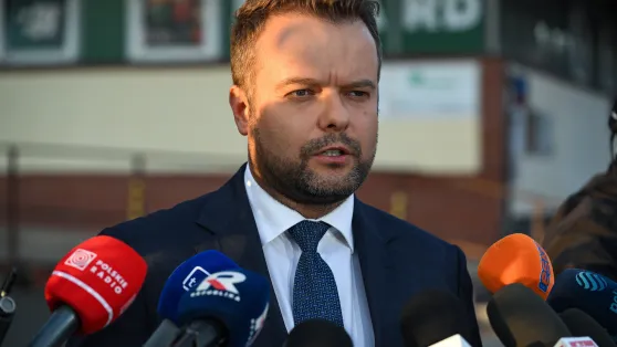 Rzecznik Prawa i Sprawiedliwości Rafał Bochenek. Fot. PAP/Radek Pietruszka