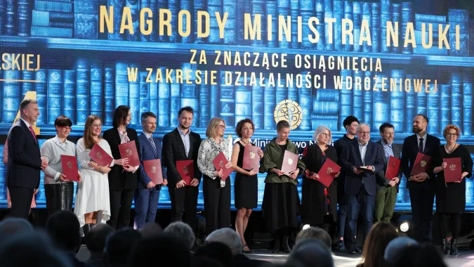 Wręczenie nagród w trakcie Gali Nauki Polskiej w auli głównej Politechniki Warszawskiej. Fot. PAP/Paweł Supernak