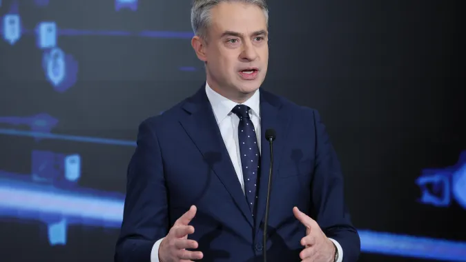 Wicepremier, minister cyfryzacji Krzysztof Gawkowski. Fot. PAP/Rafał Guz