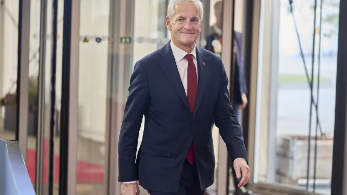 Premier Norwegii Jonas Gahr Stoere. Fot. PAP/EPA/THOMAS TRAASDAHL