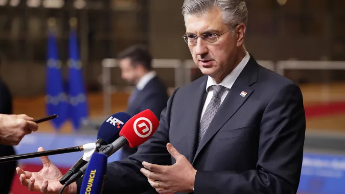 Andrej Plenković, fot. PAP/EPA/OLIVIER HOSLET