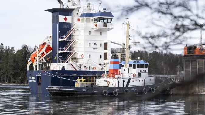 Statek Fitburg. Fot. PAP/EPA/Jussi Eskola