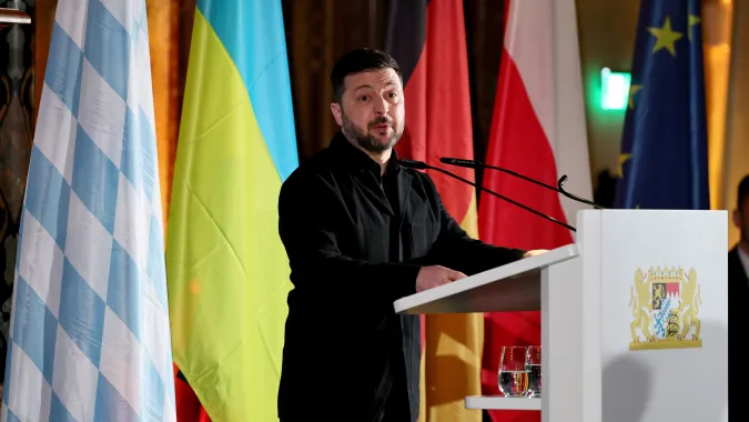 Wołodymyr Zełenski. Fot. EPA/RONALD WITTEK