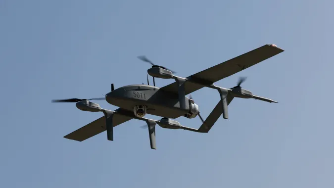 Dron. Zdjęcie ilustracyjne. Fot. PAP/EPA/RITCHIE B. TONGO