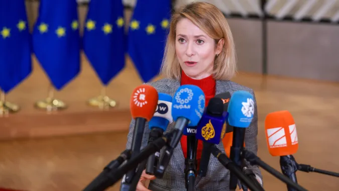 Kaja Kallas Fot. PAP/EPA/Olivier Hoslet