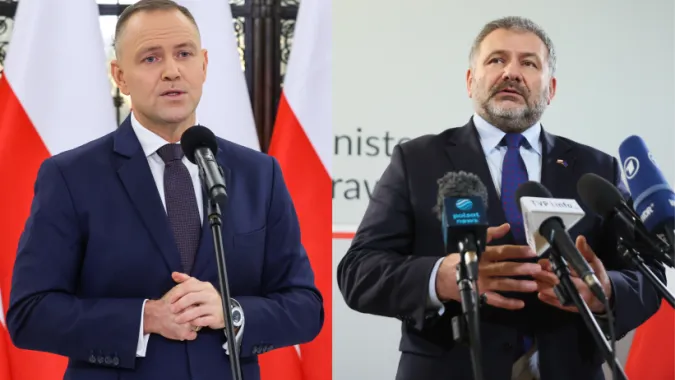 Prezydent Karol Nawrocki i minister sprawiedliwości Waldemar Żurek. Fot. PAP/Albert Zawada/Leszek Szymański