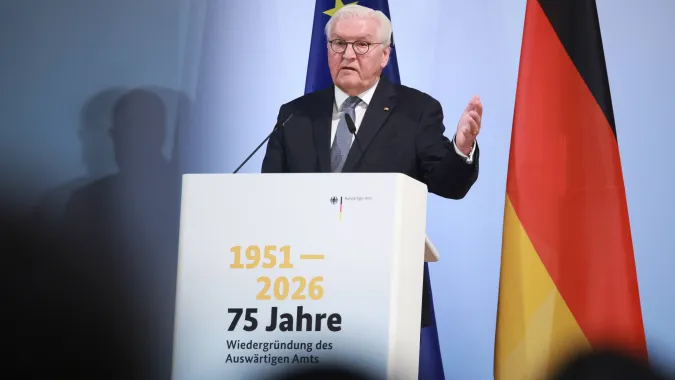 Prezydent Niemiec Frank-Walter Steinmeier. Fot. EPA/CLEMENS BILAN