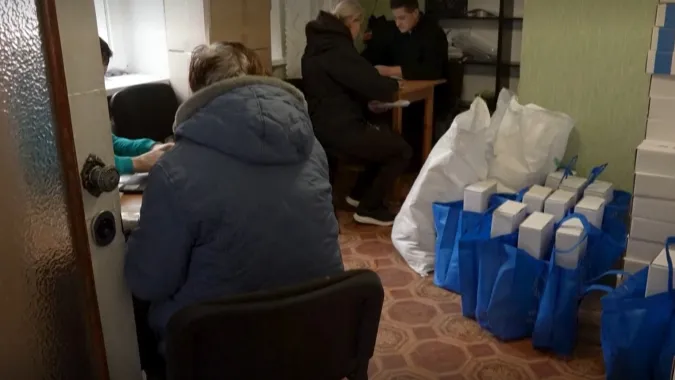 Ośrodek dla przesiedleńców w Zaporożu Fot. PAP/AFP