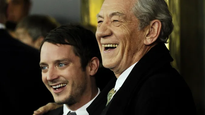 Ian McKellen i Elijah Wood. Fot. PAP/EPA/	JUSTIN LANE