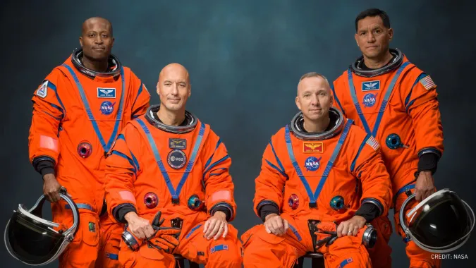 Od lewej: Andre Douglas, Luca Parmitano, Randy "Komrade" Bresnik i Frank Rubio, fot. NASA
