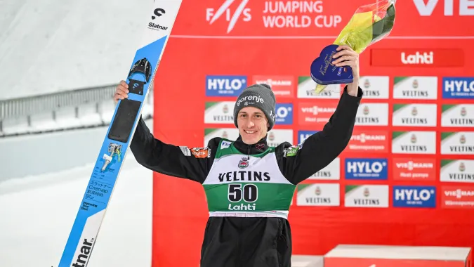 Peter Prevc, fot. PAP/EPA/KIMMO BRANDT