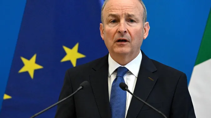  Premier Irlandii Micheal Martin. Fot. PAP/EPA/Robert Hegedus