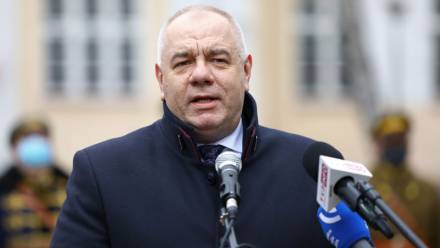  Wicepremier, minister aktywów państwowych Jacek Sasin podczas. Fot. PAP/Bartłomiej Wójtowicz