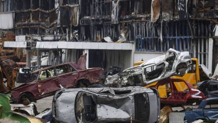 Zniszczenia w Mariupolu. Fot. PAP/ EPA/SERGEI ILNITSKY