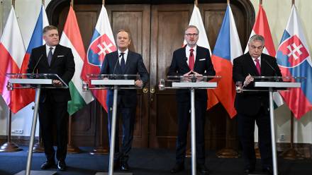 Spotkanie premierów Grupy Wyszehradzkiej Fot. PAP/Radek Pietruszka