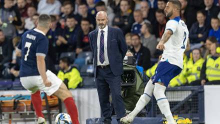 Trener reprezentacji Szkocji. . Fot. PAP/EPA/Robert Perry