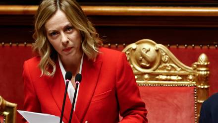 Premier Włoch Giorgia Meloni. Fot. PAP/EPA/VINCENZO LIVIERI 