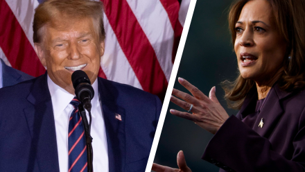 Donald Trump i Kamala Harris. Fot. PAP/ EPA/MICHAEL REYNOLDS//SHAWN THEW