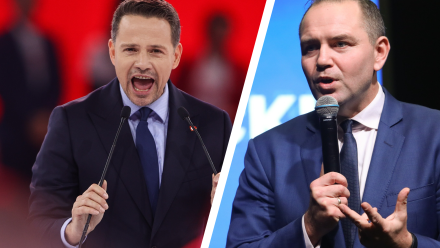 Rafał Trzaskowski i Karol Nawrocki. Fot. PAP/Jarek Praszkiewicz/Artur Reszko