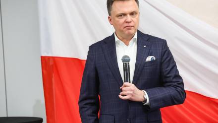 Niezależny kandydat w wyborach na prezydenta RP, marszałek Sejmu Szymon Hołownia. Fot. PAP/Marian Zubrzycki