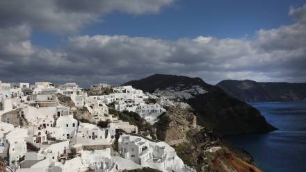 Santorini. Fot. PAP/EPA/ORESTIS PANAGIOTOU