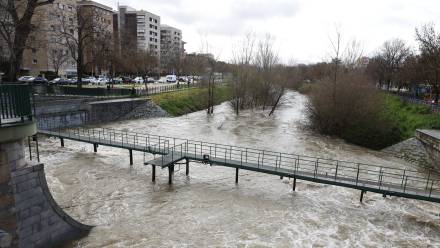 Stan rzeki Manzanares w Madrycie Fot. PAP/EPA/MARISCAL