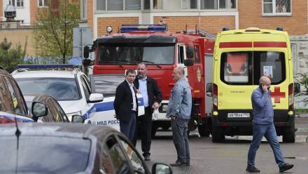 Miejsce wybuchu samochodu Fot. PAP/EPA/YURI KOCHETKOV