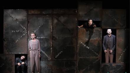 Aktorzy spektaklu "Kaligula", reż. Ivan Uryvskyi. Fot. Facebook/ Julia Weber