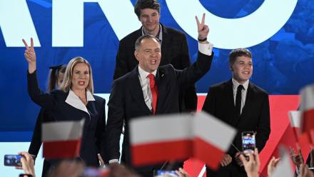 Karol Nawrocki z rodziną Fot. PAP/Marcin Obara 