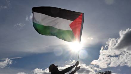 Flaga Palestyny (zdjęcie ilustracyjne). Fot. EPA/MICK TSIKAS